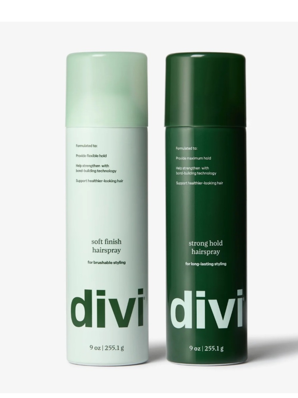 No Compromise Hairspray Duo - soft finish and strong hold hairspray by Divi